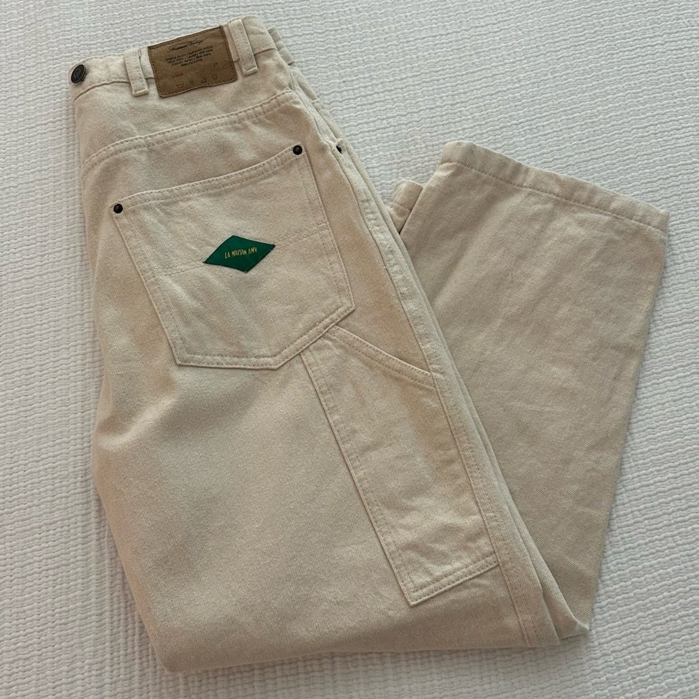 American Vintage ecru cargo denim pants